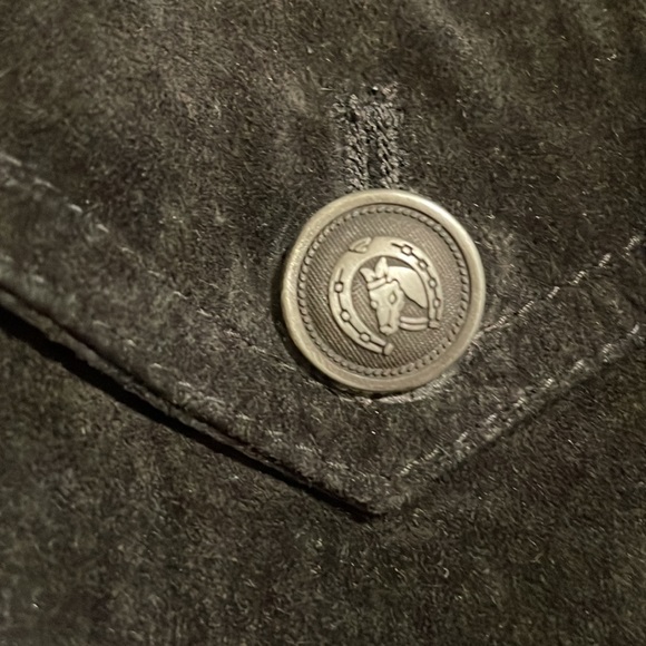 Vintage Jones New York Country Black Leather/Suede Western Jacket - Picture 4 of 10